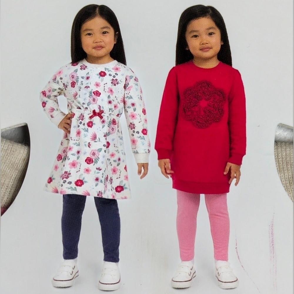 Koala Kids new Girl baby 4 Piece Set Purple Floral Pink Red Sweaters Leggings 2T